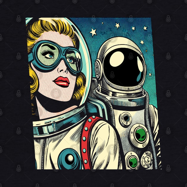 Pop Art Astronauts in Space Comic Book Style by RCDBerlin